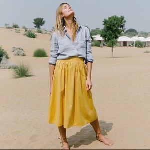 madewell “cumin” side button midi skirt size 2